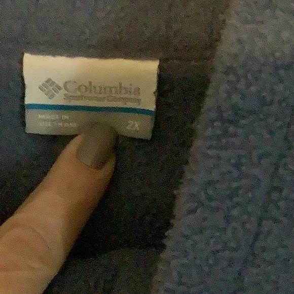 Columbia dusty blue fleece full zip jacket, size 2X - Picture 3 of 5